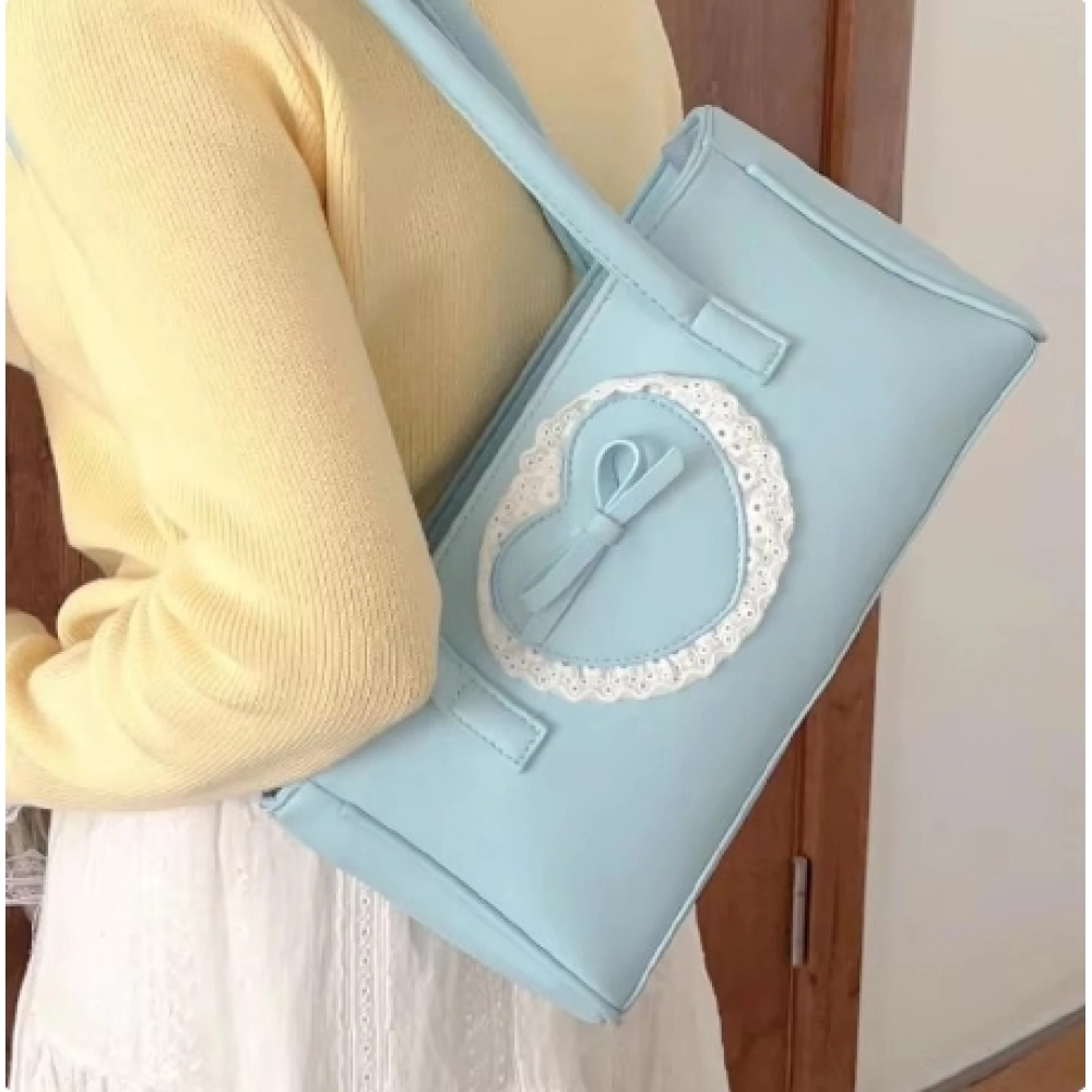 Xiuya Elegant Blue Handbags for Women Casual Fashion Leather Designer Luxury Shoulder Bag Advanced Female Korean Popular Bag Sac