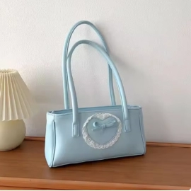 Xiuya Elegant Blue Handbags for Women Casual Fashion Leather Designer Luxury Shoulder Bag Advanced Female Korean Popular Bag Sac