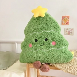 Christmas Tree Cushion Cute Cartoon Christmas Tree Throw Pillow Bedroom Living Room Sofa Decoration Cushions Winter Home Decor