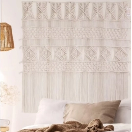 Macrame Wall Hanging Macrame Curtains Boho Door Curtain Panels Handmade Wall Art Home Wall Décor,52"x 57"