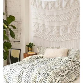 Macrame Wall Hanging Macrame Curtains Boho Door Curtain Panels Handmade Wall Art Home Wall Décor,52"x 57"