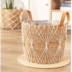 Rattan Storage Basket Living Room Flower Pot Home Decor Durable Net Pocket Pot Outdoor Lawn Decoration