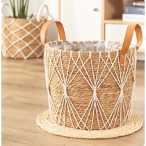 Rattan Storage Basket Living Room Flower Pot Home Decor Durable Net Pocket Pot Outdoor Lawn Decoration