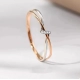 Huitan Gorgeous Fresh Two Tone Twisty Designed Rings for Women Intersperse Bling Bling Cubic Zirconia Trendy Rings Charm Jewelry