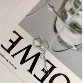 Goth Gold Silver Color Letter C Earcuff Tassel Chain Ear Cuff Fake Piercing Faux Earrings for Women Korean Fashion Clips Jewelry