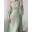 Print French Vintage Two Piece Set Women Elegant Sweet Party Long Dress Suit Female Causal Cardigan + Korean Fashion Dress
